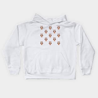 Brown owl pattern Kids Hoodie